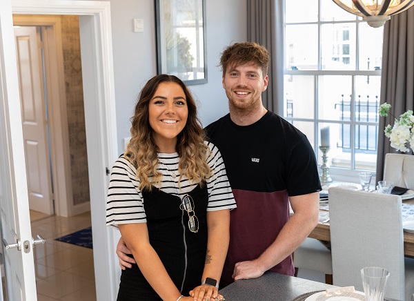 Childhood sweethearts delighted to be setting up in their first home at Sherford